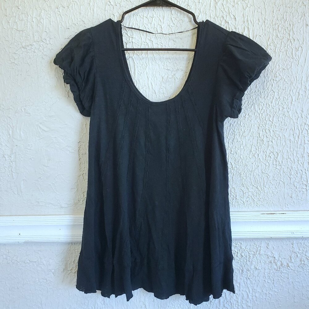 Free People We the Free Tunic Top, Black, Women's Small